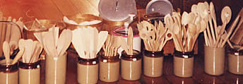 a range of beechwood spoons at The Bay Tree